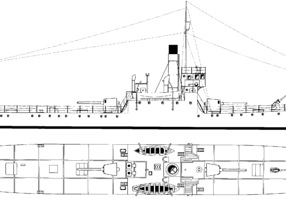 Корабль NMF Tahure [Aviso] (1939) - чертежи, габариты, рисунки